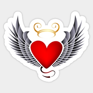 Demon Hearts with wings Sticker